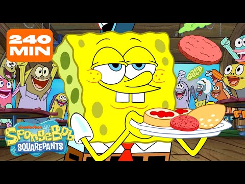 Non-Stop Fry Cooking with SpongeBob! 🍔 | 4 Hours | @SpongeBobOfficial