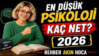 En düşük psikoloji kaç net? 2026 YKS I Psikoloji taban puanları I Psik
