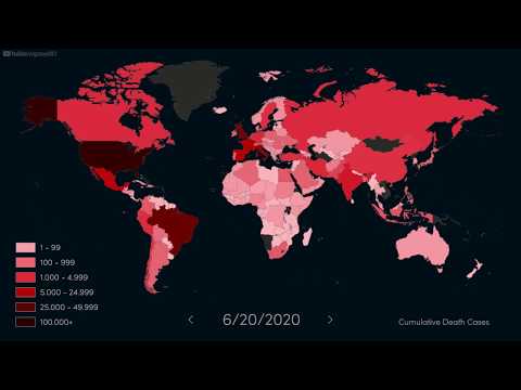 Coronavirus: World map track with Total Death Cases of COVID-19
