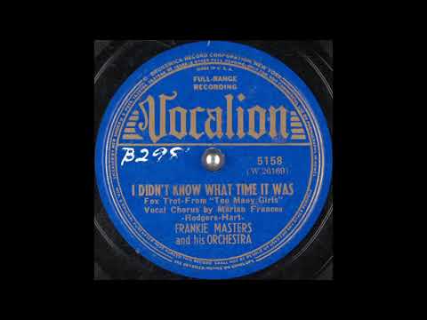 Frankie Masters & his orchestra - I Didn't Know What Time It Was (1939)