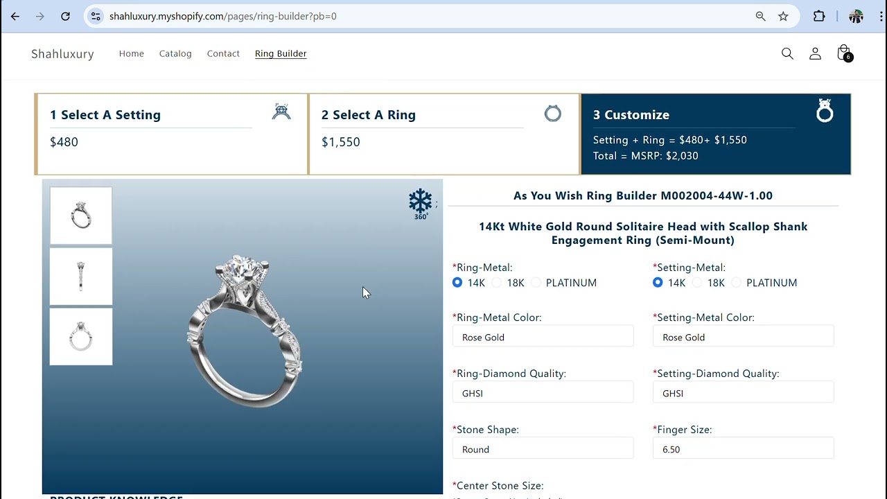 AYW Ring Builder - Interactive 3D Ring Customization for Shopify