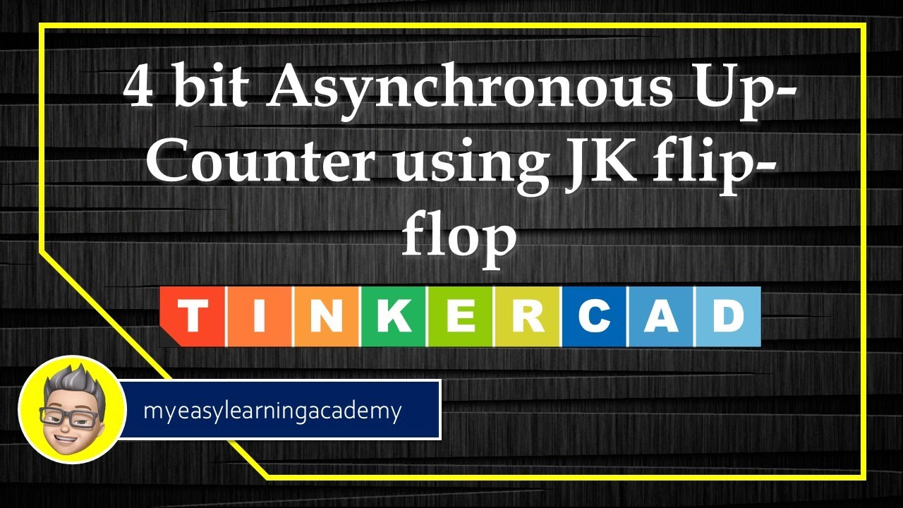 4-bit Asynchronous Up counter using JK flip flop | Tinkercad