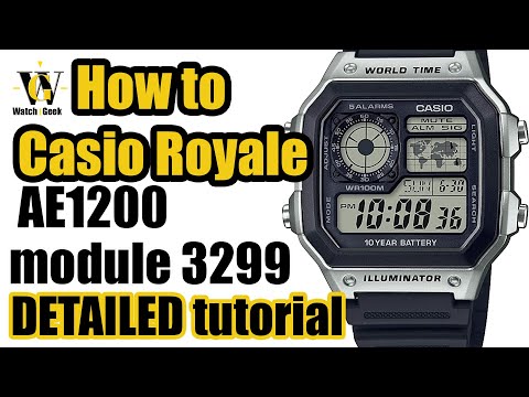 Casio Royale AE1200 - 3299 module - user manual tutorial on how to setup and use ALL the functions!!