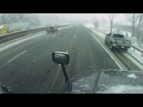 Trucker makes impressive save after being hit by pickup