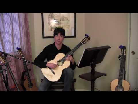 Yulong Guo Koa Concert Classical Guitar Demo by Sean O'Connor