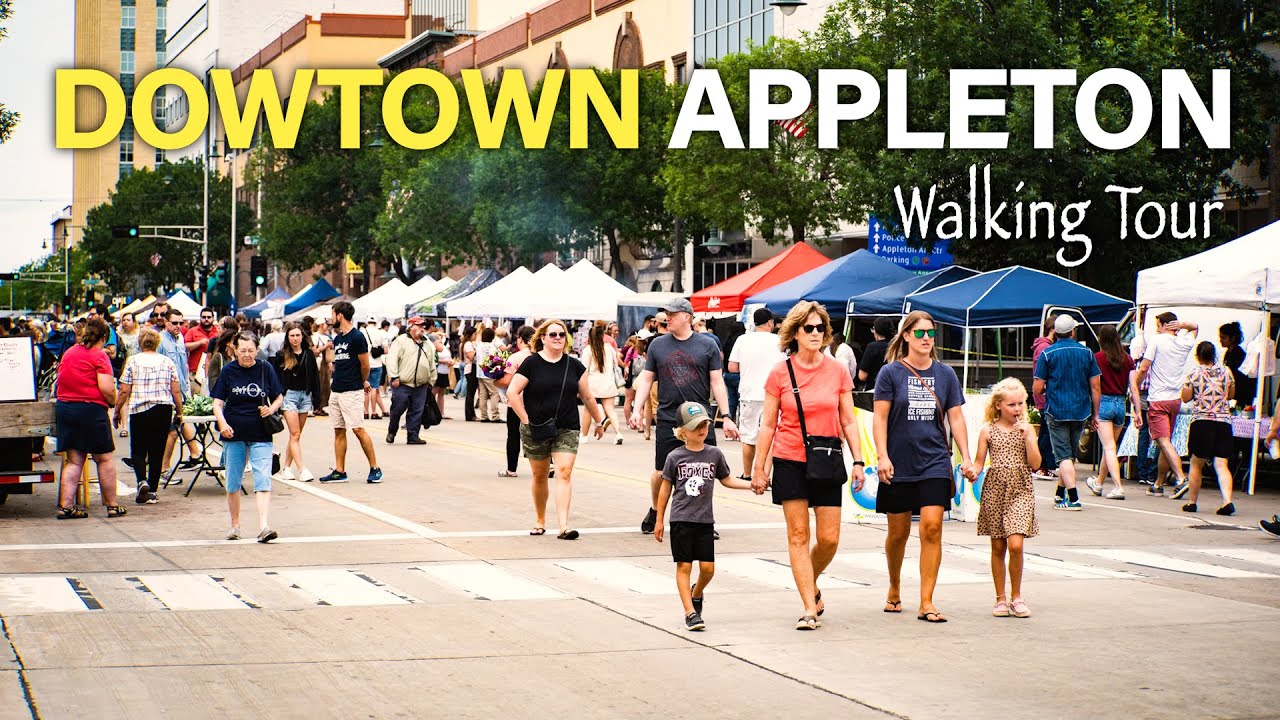Walking Tour of Downtown Appleton Wisconsin | City Walk & Travel Guide