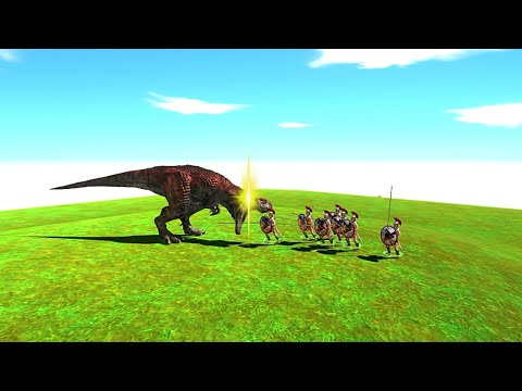 HOW MANY SPARTAN WARRIOR NEED TO TAKE DOWN A TREX !! -Animal Revolt Battle Simulator