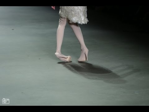 Model trips twice during Dennis Diem Fall/Winter 2013 fashion show