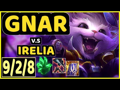 DORAN (GNAR) vs IRELIA - 9/2/8 KDA TOP GAMEPLAY - KR Ranked GRANDMASTER