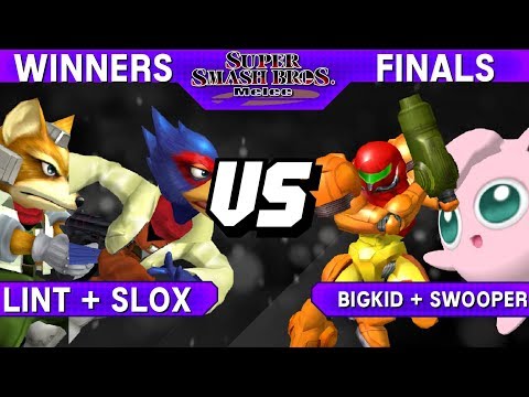 Smash Melee - lint + slox (Falco / Fox) vs BigKid + Swooper (Samus / Puff) - Major Flavor WF