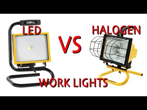 LED Work light Vs. Halogen Work light (shop light comparison)