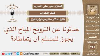صورة حدثونا عن الترويح المباح الذي يجوز للمسلم أن يتعاطاه؟ الشيخ صالح بن فوزان الفوزان