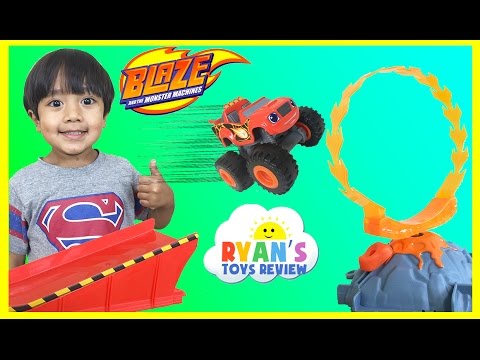 Blaze the Monster Machine Flaming Volcano Jump Playset Slam and Crash Zeg Toy Cars