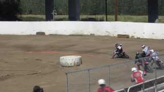 preview picture of video 'Ukiah Flat Track Motorcycle Racing - 230 Premier Main Event - 7/14/2013'