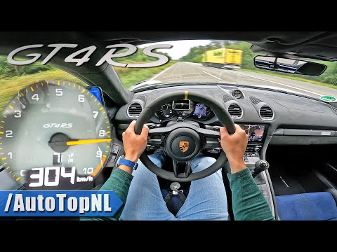 PORSCHE 718 GT4 RS *304km/h* TOP SPEED on AUTOBAHN by AutoTopNL