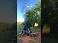 Throwing fire 🔥  300 ft with our #trebuchet #dadlife #backyard #projects #diy #build #sendit
