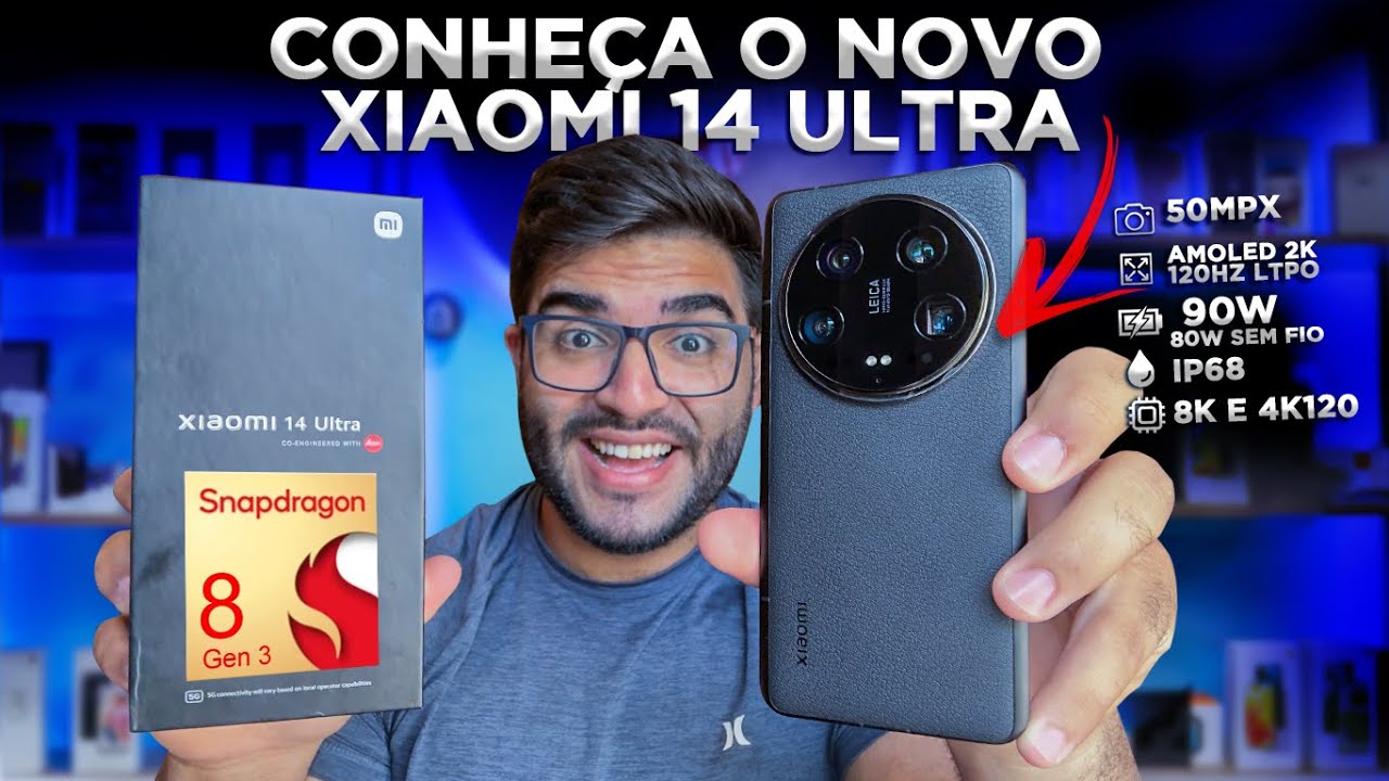 CHEGOU! Xiaomi 14 ULTRA! O mais completo já lançado! Câmeras inacreditáveis, frontal 4k e muito mais