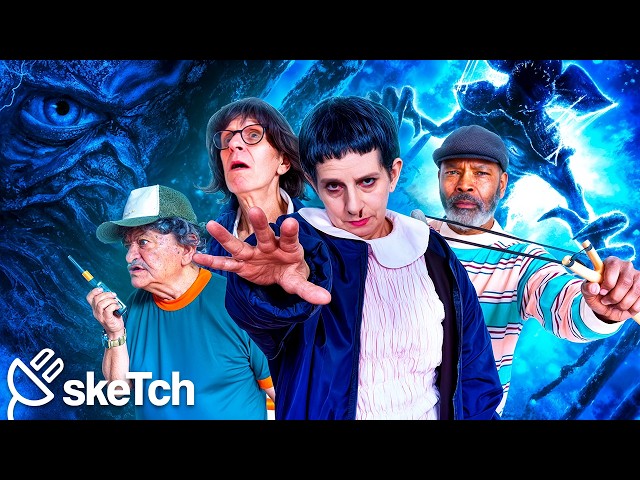 Vídeo relacionado con Stranger Things Sketch Group Logo Sudadera con Capucha, Unisex para Adultos, Blanco, S