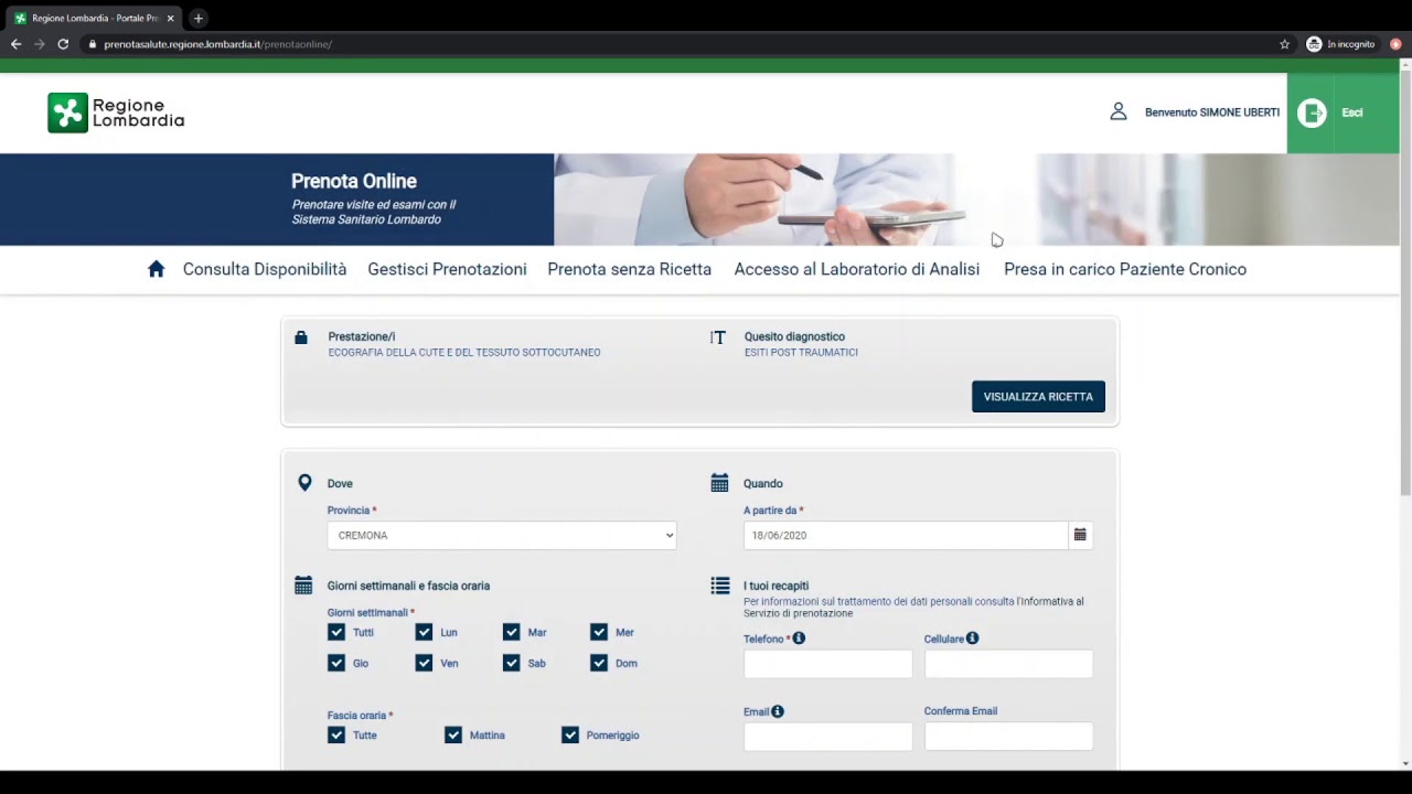 Prenotazione online Figlie di San Camillo - Cremona