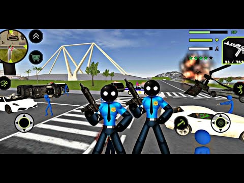 Playing Detective Police Stickman Rope Hero Game | Amazing Police Children Game |