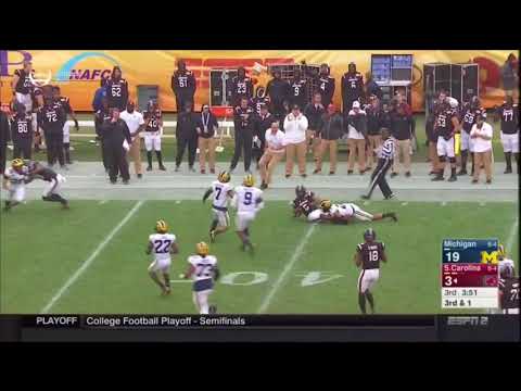 2018 Outback Bowl USC vs Michigan - Rico Dowdle 11 Yd Reception