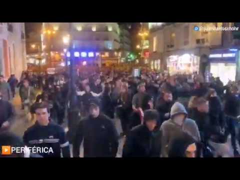 El Madrid Antifascista tras apoyar en Sol al pueblo Catalán y echar a neonazis que les han atacado.