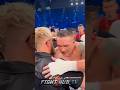 Jake Paul EMBRACES Usyk after KO of Dubois in 9th round!