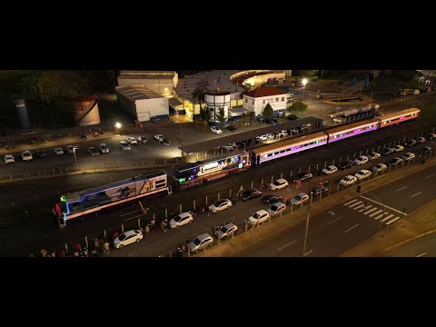 Trem de Natal da Rumo sai de Araraquara 2025 | Imagens de Drone