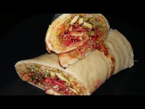 Curry Chicken and White Rice Wrap