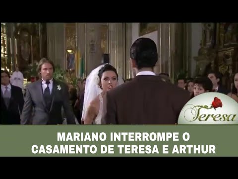 Teresa - Mariano interrompe o casamento de Teresa e Arthur e leva um tapa