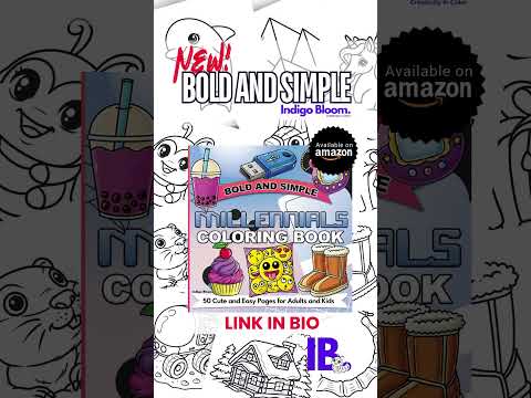 Indigo Bloom Bold Simple Millennials Coloring Book