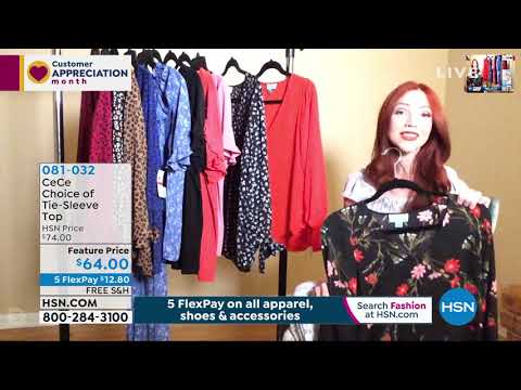 CeCe Solid TieSleeve Top