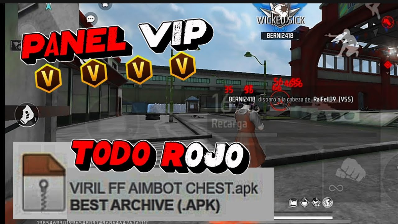 PANEL VIP FF🚀 TODO ROJO + HOLOGRAMA + LÍNEAS ✅ CUENTA SECUNDARIA