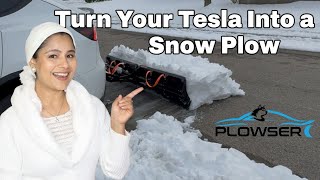 Tesla Snow Plow Hack You Need to Try! Plowser Demo & Review ❄️ ⚡