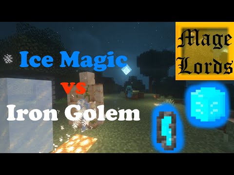 Minecraft Magic Datapack | Mage Lords | Ice Magic vs Iron Golem! [No Audio]