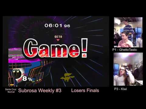 Subrosa Weekly #3 - Loser's Finals - GhettoTastic (Marth) v Kiwi (Fox)