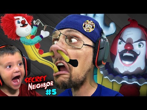 HELLO NEIGHBOR CLOWN's BIG SECRET!  FGTeeV plays SECRET NEIGHBOR #5!!