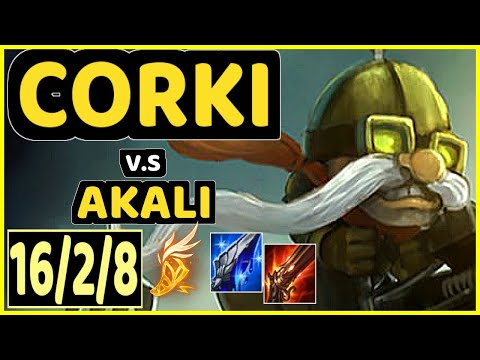SERTUSS (CORKI) vs AKALI - 16/2/8 KDA MID CHALLENGER GAMEPLAY - EUW