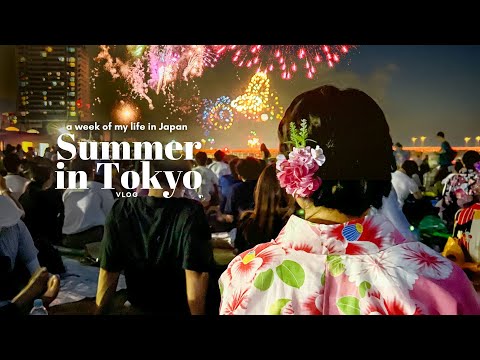 Summer In Japan |Firework Festivals in Tokyo, Aesthetic cafe with best view, Summer food |Tokyo VLOG