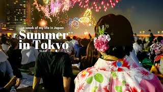 Summer In Japan |Firework Festivals in Tokyo, Aesthetic cafe with best view, Summer food |Tokyo VLOG