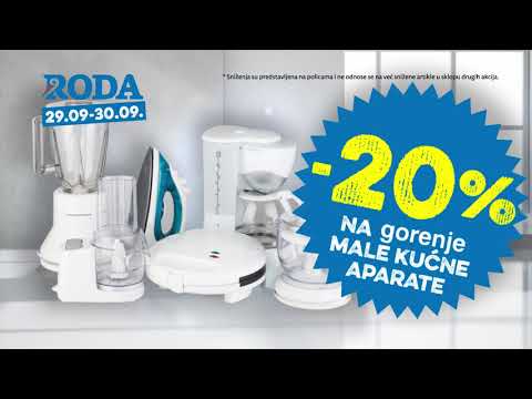 Roda I -15% popusta na GORENJE belu tehniku 29.09 - 30.10.2018.