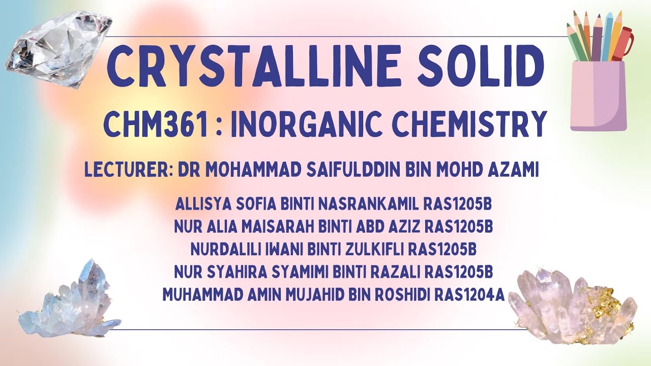 CHM361 VIDEO PRESENTATION | CRYSTALLINE SOLIDS