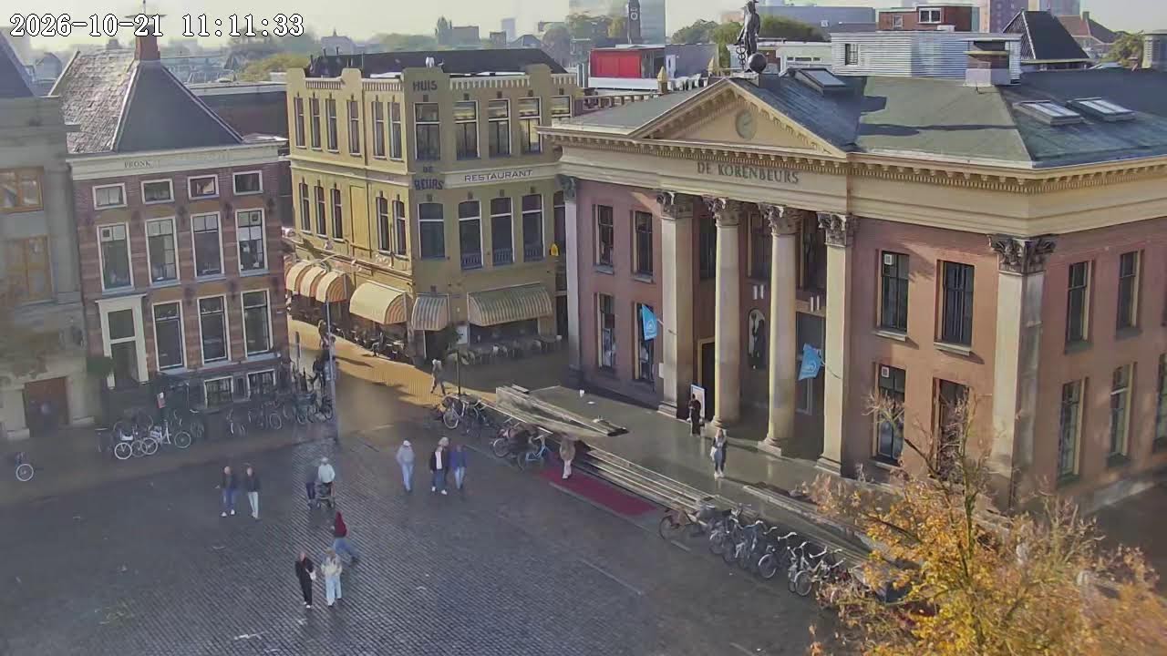 Vista en directo de la webcam Plaza Vismarkt y la Korenbeurs