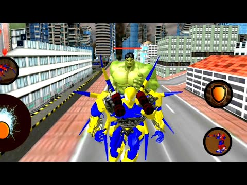 Spider Robot Vs Monster Hulk Vs Spider Villains | Multi Spider City Rescue Battle - Android GamePlay