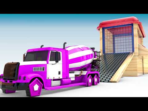 Monster Sports Cars Slider Jumping Color Ball Parking Track | Cars Color changing with Soccer Balls