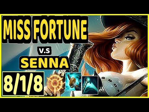 HANS SAMA (MISS FORTUNE) vs SENNA - 8/1/8 KDA BOTTOM ADC GAMEPLAY - EUW Ranked GRANDMASTER