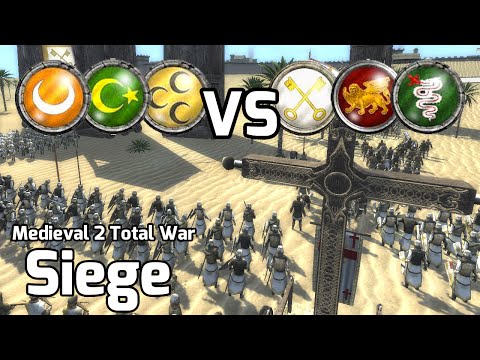 Medieval 2 Total War Online Battles #226 (3v3 Siege) - Jihad Defense