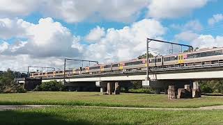this is 272/191 (i think) working run T129 past Leis Park & over the North Pine River on Mar 15