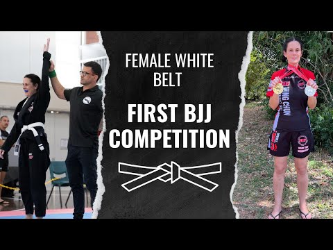 One stripe female white belt first Brazilian Jiu Jitsu competition | BJJ Beginner