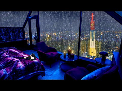 Close Your Eyes and Feel the Peace with Heavy Rain and Thunder on the Window 💤 ASMR Rain sounds